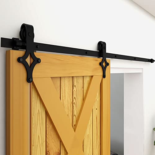 167cm/5.5FT Schiebetürbeschlag Set Schiebetürsystem Zubehörteil schiebe holztüren,Einzeltür,schwarz,sliding barn door hardware von CCJH