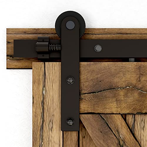 167cm/5.5FT Schiebetürsystem Zubehörteil Laufschiene Schiebetürbeschlag Holzschiebetür Komplettset Schiebetür Schiene Set Schwarz/sliding barn door hardware von CCJH