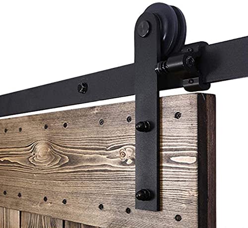 182cm/6FT Schiebetürsystem Zubehörteil Laufschiene Schiebetürbeschlag Holzschiebetür Komplettset Schiebetür Schiene Set Schwarz/sliding barn door hardware von CCJH