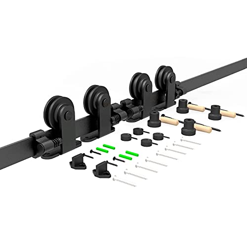 243cm/8FT Schiebetürsystem Schiebetürbeschlag Laufschiene Schiebetür Montage-Set für Doppeltür-Sliding Barn Door Hardware Kit von CCJH