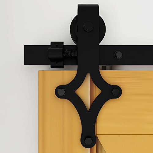 274cm/9FT Schiebetürbeschlag Set Schiebetürsystem Zubehörteil schiebe holztüren,Einzeltür,schwarz,sliding barn door hardware von CCJH