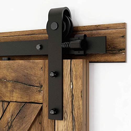 292cm-9.6FT Schiebetürbeschlag Set Schiebetürsystem Laufschiene Innentüren Trennwände Flaschenzug aus Karbonstahl, für Doppeltür 292cm-9.6FT Schiebetürbeschlag Set Schiebetürsystem Laufschiene Innentüren Trennwände Flaschenzug aus Karbonstahl, für Doppeltür von CCJH