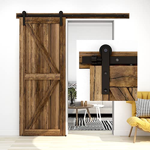 304cm/10FT Schiebetürsystem Zubehörteil Laufschiene Schiebetürbeschlag Holzschiebetür Komplettset Schiebetür Schiene Set Schwarz/sliding barn door hardware von CCJH