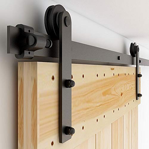 320cm/10.5FT Schiebetürsystem Zubehörteil Laufschiene Schiebetürbeschlag Holzschiebetür Komplettset Schiebetür Schiene Set Schwarz/sliding barn door hardware von CCJH