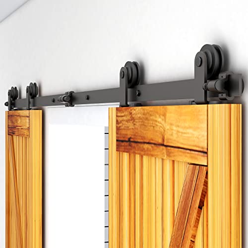 335cm/11FT Schiebetürsystem Schiebetürbeschlag Laufschiene Schiebetür Montage-Set für Doppeltür-Sliding Barn Door Hardware Kit von CCJH