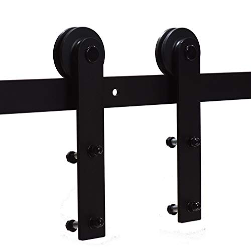 335cm/11FT Schiebetürsystem Zubehörteil Laufschiene Schiebetürbeschlag Holzschiebetür Komplettset Schiebetür Schiene Set Schwarz/sliding barn door hardware von CCJH