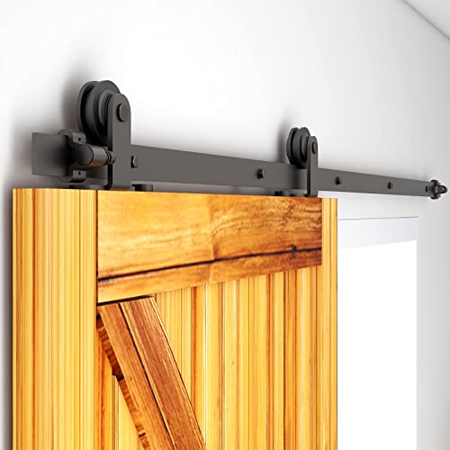 243cm/8FT Schiebetürsystem Zubehörteil Laufschiene Schiebetürbeschlag Holzschiebetür Komplettset Schiebetür Schiene Set Schwarz/sliding barn door hardware von CCJH