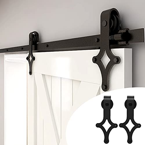 426cm/14FT Schiebetürbeschlag Set Schiebetürsystem Zubehörteil schiebe holztüren,Einzeltür,schwarz,sliding barn door hardware von CCJH