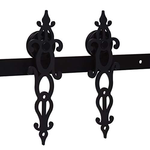 6.6FT/201cm Schiebetürbeschlag Set, Laufschienen für Schiebetür Hängeschiene Schiebetürsystem Laufschiene Tür Hardware Kit, Schwarz 6.6FT/201cm Schiebetürbeschlag Set, Laufschienen für Schiebetür Hängeschiene Schiebetürsystem Laufschiene Tür Hardware Kit, Schwarz von CCJH