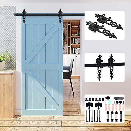 7.5FT/228cm Schiebetürbeschlag Set, Laufschienen für Schiebetür Hängeschiene Schiebetürsystem Laufschiene Tür Hardware Kit, Schwarz 7.5FT/228cm Schiebetürbeschlag Set, Laufschienen für Schiebetür Hängeschiene Schiebetürsystem Laufschiene Tür Hardware Kit, Schwarz von CCJH