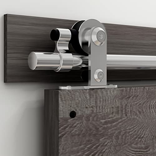 7FT/213cm Rostfreier Stahl Schiebetürsystem Laufschiene, Schiebetürbeschlag Set Schiebetür Laufschiene Hängeschiene Tür Hardware Kit, Sliding Barn Door Kit von CCJH