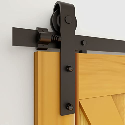 274cm/9FT Schiebetürbeschlag Set Schiebetürsystem Zubehörteil für Schiebetüren Innentüren, Schwarz/Sliding Barn Door Hardware Kit von CCJH