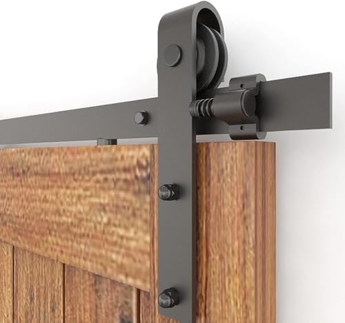 CCJH 10FT-304cm Schiebe Holz Scheunentor Hardware Schiene Rolle Kit fur Single Schiebetur Holz Tur Flat Shaped von CCJH
