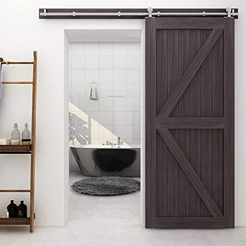CCJH 7FT/213cm Rostfreier Stahl Schiebetür Laufschiene Kit Schiebetürbeschlag T-Form Hängeschiene Set Für Holz Einzeltür CCJH 7FT/213cm Rostfreier Stahl Schiebetür Laufschiene Kit Schiebetürbeschlag T-Form Hängeschiene Set Für Holz Einzeltür von CCJH