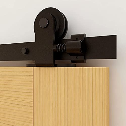 CCJH 200 cm Schiebetürsystem, Eisenwaren, Schienenset für Schiebetür, Schwarz (T-Form) von CCJH