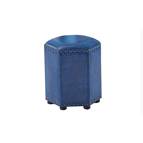 CCKUHN Fußhocker, Heimdekorationsmöbel, stilvoller und kreativer Umkleidekabinenhocker aus Massivholz (Mehrfarbig) (blau) von CCKUHN