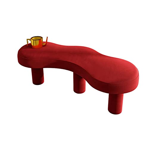 CCKUYT Kreativer dreieckiger Fußwechsel-Schuhhocker, Freizeitbereich-Bank, speziell geformter Sofa-Stuhl, Hocker, Stuhl-Hocker für Wohnzimmer (rot) von CCKUYT