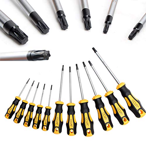 CCLIFE Torx Schraubendreher Set TX magnetisch T6-T40, 11 Stück Ohne Bohrung von CCLIFE