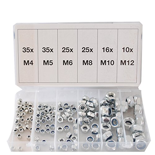CCLIFE 146tlg DIN 985 Muttern Selbstsichernd Sicherungsmuttern Edelstahl M3 M4 M5 M6 M8 M10 M12 Stopmutter Kontermutter von CCLIFE