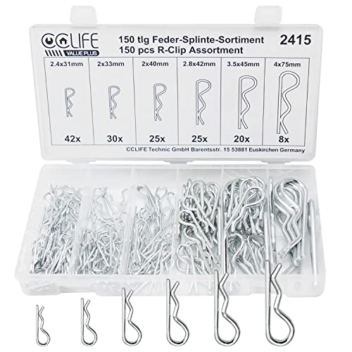 CCLIFE 150tlg Federstecker Federsplint Sortiment Edelstahl 2-4mm Verzinkt R Clips Federvorstecker CCLIFE 150tlg Federstecker Federsplint Sortiment Edelstahl 2-4mm Verzinkt R Clips Federvorstecker von CCLIFE