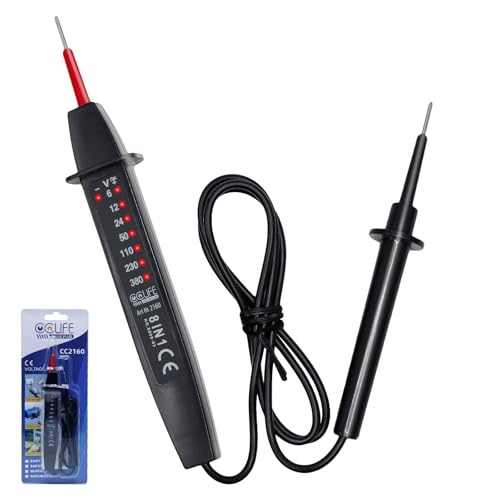 CCLIFE 2-poliger Spannungsprüfer 6–380V Wechselstrom/Gleichstrom mit LED Anzeige Robuster Phasenprüfer von CCLIFE