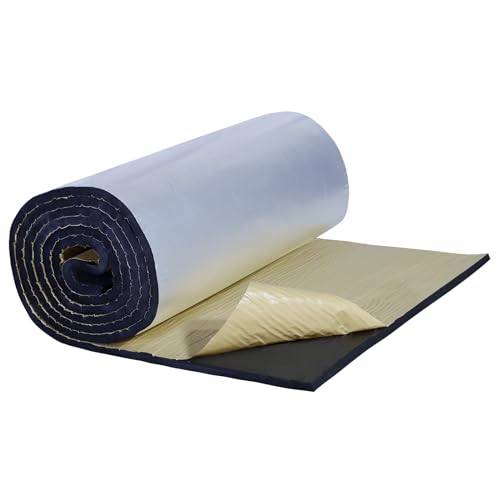 CCLIFE Dämmmatte mit Alubeschichtung Selbstklebend ECM-geprüft Auto 25mm Schallschutzmatte Feuchtigkeitsfest, Feuerfest Dämmung Isolierung Schallschutz,1x4m Probauwerk von CCLIFE