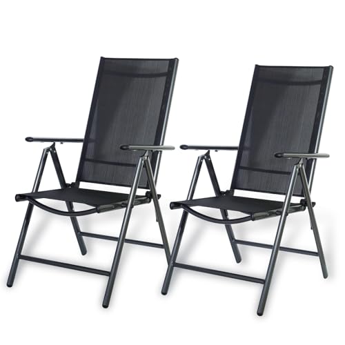 CCLIFE Gartenstühle Alu 2er Set,Gartenstuhl Hochlehner Klappbar, Balkonstühle 7-Fach Verstellbar bis 150kg Dunkelgaru, Modell: Breeze,CushHom CCLIFE Gartenstühle Alu 2er Set,Gartenstuhl Hochlehner Klappbar, Balkonstühle 7-Fach Verstellbar bis 150kg Dunkelgaru, Modell: Breeze,CushHom von CCLIFE