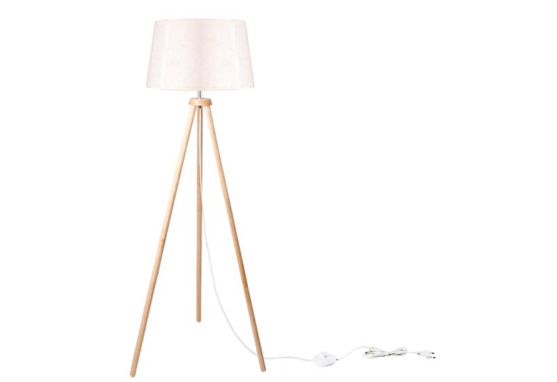 CCLIFE Bogenlampen Modern Stehlampe LED Holz Standleuchte Stehleuchte Stoffschirm E27 von CCLIFE
