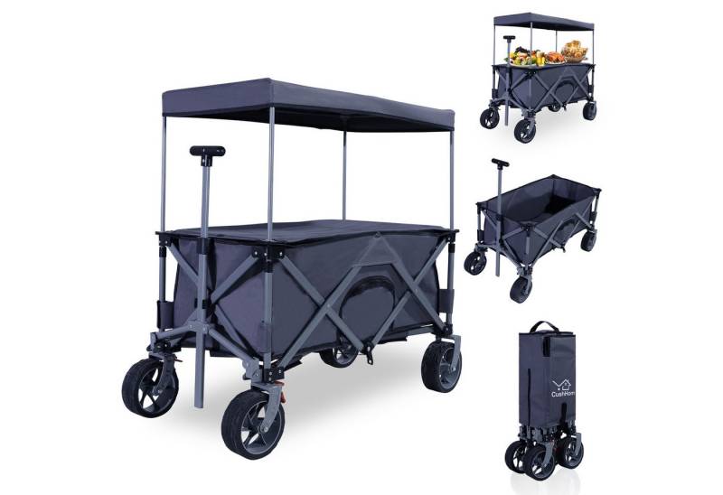 CCLIFE Bollerwagen Bollerwagen Faltbar mit Dach Tischplatte Handwagen bis 80kg Belastbar von CCLIFE