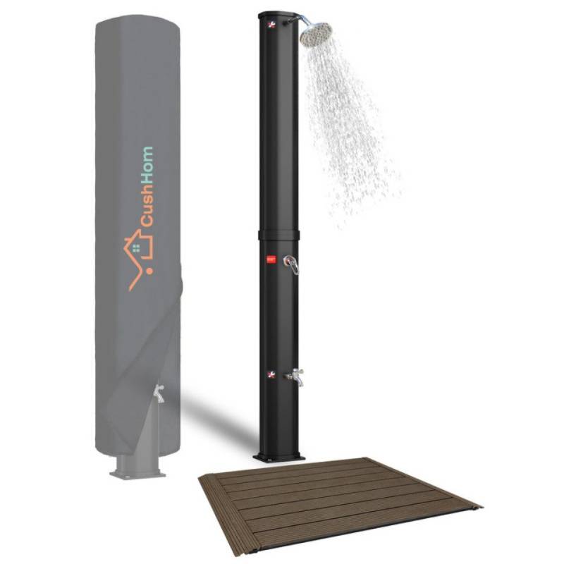 CCLIFE Gartendusche Solardusche mit Bodenplatte 35 40L Solar Gartendusche Pooldusche, mit Bodenplatte von CCLIFE