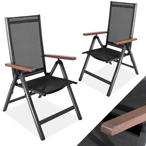 CCLIFE Gartenstühle Alu 2er Set,Gartenstuhl Hochlehner Klappbar, Balkonstühle 7-Fach Verstellbar bis 150kg Dunkelgaru Modell:Holzmaserung RelaxPro,CushHom CCLIFE Gartenstühle Alu 2er Set,Gartenstuhl Hochlehner Klappbar, Balkonstühle 7-Fach Verstellbar bis 150kg Dunkelgaru Modell:Holzmaserung RelaxPro,CushHom von CCLIFE