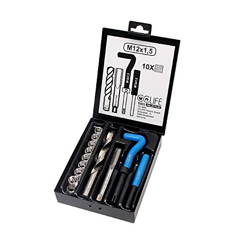 CCLIFE Gewindereparatur Gewinde Reparatur Satz M5 M6 M8 M10 M12 M14 zum Auswahl | Einsätze Hülsen, Größe:M12 X 1.5 von CCLIFE