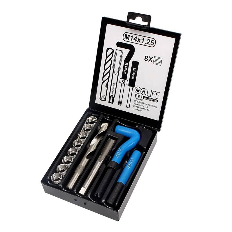 CCLIFE Gewindereparatur Satz M5 M6 M8 M10 M12 M14 Größe M14 x 125 8 Einsätze CCLIFE Gewindereparatur Satz M5 M6 M8 M10 M12 M14 Größe M14 x 125 8 Einsätze von CCLIFE