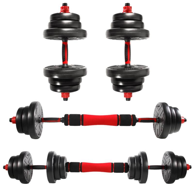 CCLIFE Hanteln Set 2er Kurzhanteln Langhanteln Verstellbar 20kg Hantelset Professionell Dumbbell mit Verbindungsstahlrohr Gewichten von CCLIFE
