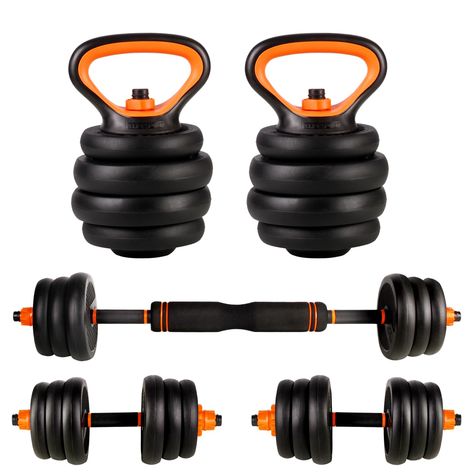 CCLIFE Hanteln Set 2er Kurzhanteln Langhanteln Verstellbar 25kg Hantelset Professionell Dumbbell mit Verbindungsstahlrohr Gewichten Orange CCLIFE Hanteln Set 2er Kurzhanteln Langhanteln Verstellbar 25kg Hantelset Professionell Dumbbell mit Verbindungsstahlrohr Gewichten Orange von CCLIFE