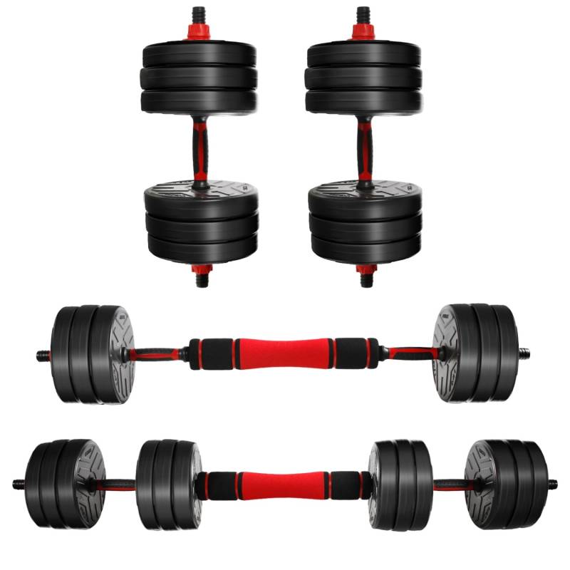 CCLIFE Hanteln Set 2er Kurzhanteln Langhanteln Verstellbar 30kg Hantelset Professionell Dumbbell mit Verbindungsstahlrohr Gewichten von CCLIFE