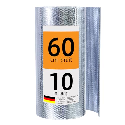 CCLIFE Isolierfolie Dämmfolie 0.6x10 m - 6㎡ Folie Reflexionsfolie Aluminisierte Isolierfolie Dachisolierung Isolierungsfolie für Wärmehaltung Heizkörper für Dächer Dachböden Garage von CCLIFE