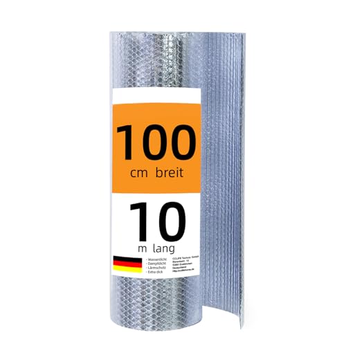 CCLIFE Isolierfolie Dämmfolie 1x10 m - 10㎡ Folie Reflexionsfolie Aluminisierte Isolierfolie Dachisolierung Isolierungsfolie für Wärmehaltung Heizkörper für Dächer Dachböden Garage von CCLIFE