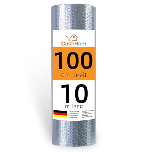 CCLIFE Isolierfolie Thermofolie Aluminisierte Dämmfolie Alu Luftpolsterfolie 3.5-4.5mm Heizkörper Reflexionsfolie für Dächer Fenster Rohre Böden,1x10 m - 10㎡ von CCLIFE