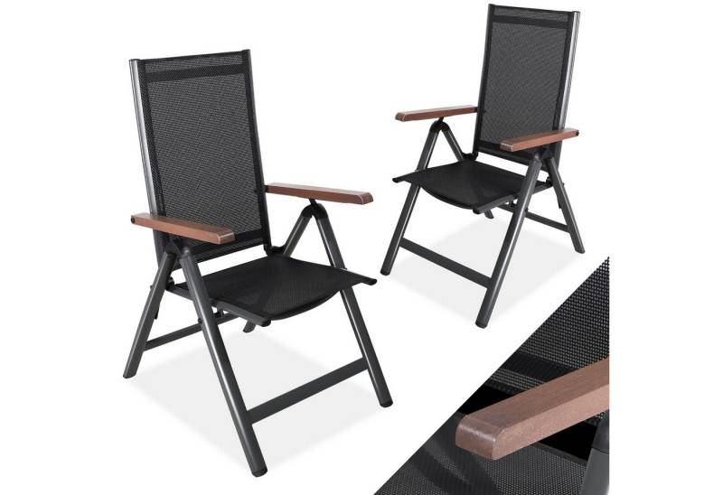 CCLIFE Klappstuhl Gartenstühle Klappstuhl Aluminium Gartenmöbel Set, 2er Set von CCLIFE