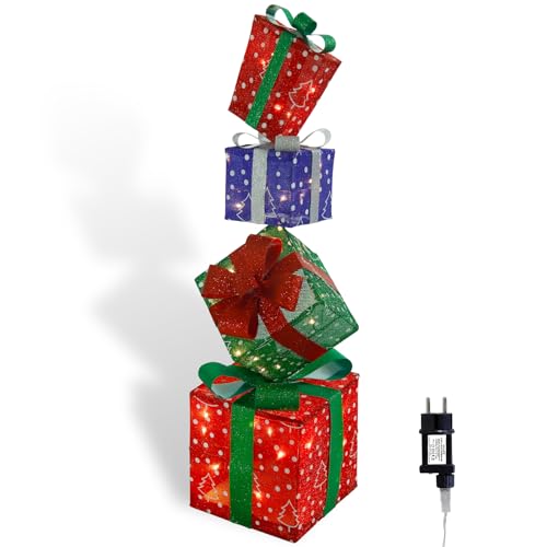 CCLIFE LED Geschenkbox 4er, Weihnachten Weihnachtenbox Beleuchtete Lichterkette Weihnachtsdeko, CushHom CCLIFE LED Geschenkbox 4er, Weihnachten Weihnachtenbox Beleuchtete Lichterkette Weihnachtsdeko, CushHom von CCLIFE