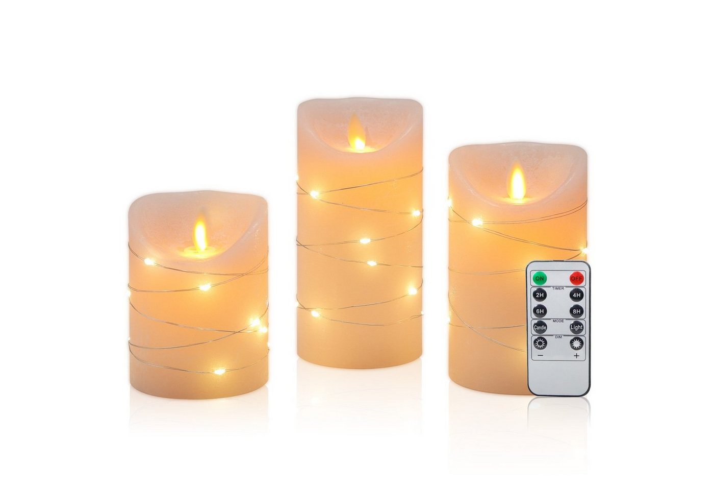 CCLIFE LED-Kerze LED Kerzen 3er 5er Set mit Fernbedienung Timer Funktion von CCLIFE