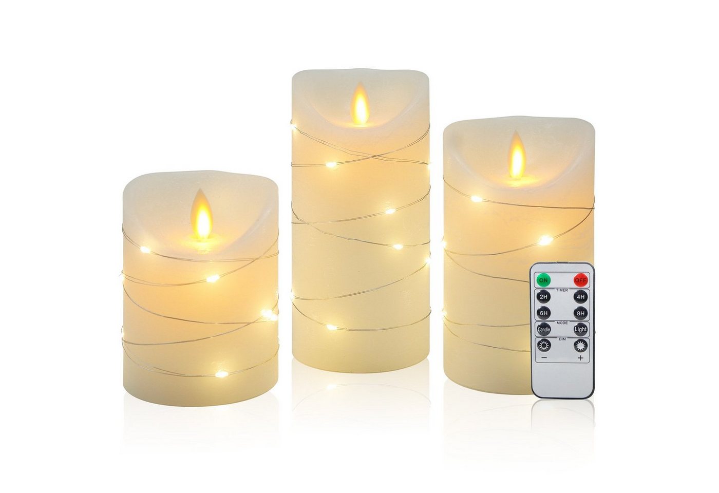 CCLIFE LED-Kerze LED Kerzen 3er 5er Set mit Fernbedienung Timer Funktion von CCLIFE