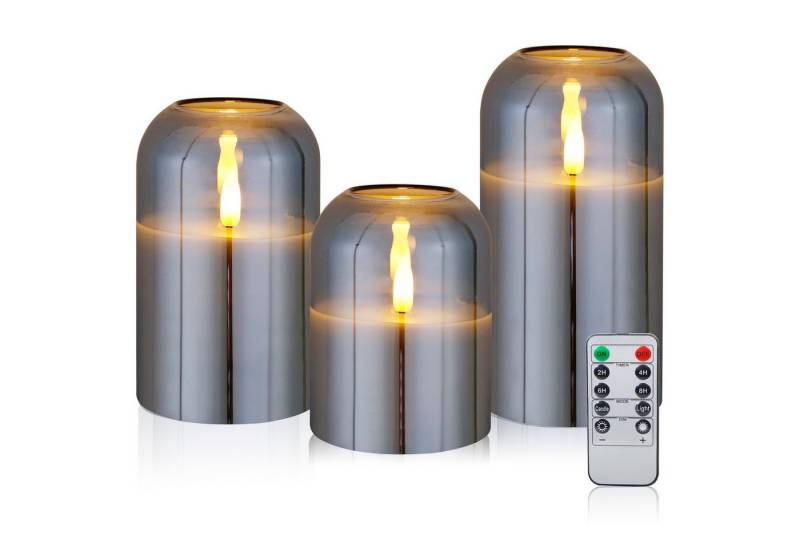 CCLIFE LED-Kerze LED Kerzen 3er Set mit Fernbedienung Timer Funktion 300 Stunden von CCLIFE