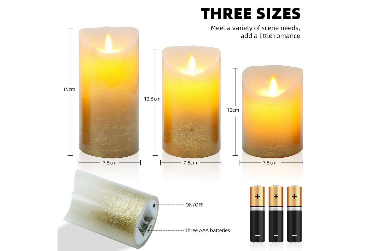 CCLIFE LED-Kerze LED Kerzen flammenlose Echtwachs mit Farbverlauf pulverbeschichtet (LED-Kerze, LED-Kerze) von CCLIFE