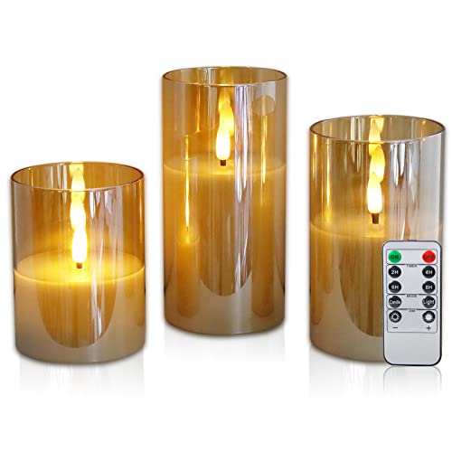 CCLIFE LED Kerzen Set mit Fernbedienung Timer Funktion 300 Stunden flackernde Paraffin Echtwachs,mit Glas CCLIFE LED Kerzen Set mit Fernbedienung Timer Funktion 300 Stunden flackernde Paraffin Echtwachs,mit Glas von CCLIFE