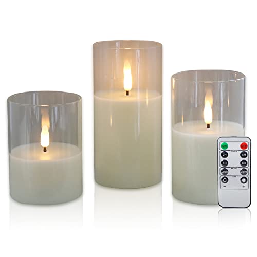 CCLIFE LED Kerzen Set mit Fernbedienung Timer Funktion 300 Stunden flackernde Paraffin Echtwachs,mit Glas CCLIFE LED Kerzen Set mit Fernbedienung Timer Funktion 300 Stunden flackernde Paraffin Echtwachs,mit Glas von CCLIFE
