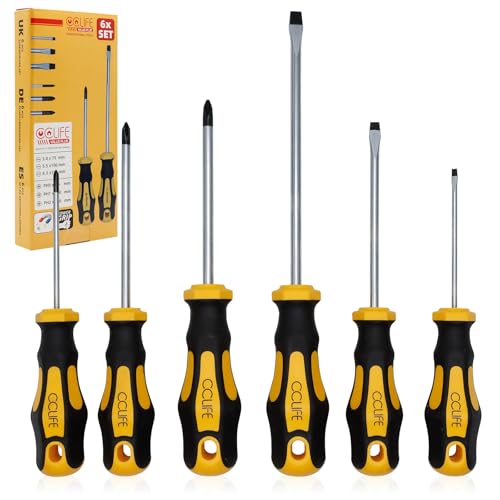 CCLIFE Magnetisches Schraubendreher Set 6-tlg Schlitz Kreuzschlitz PH0 PH1 PH2 CRV Stahl mit Ergonomischem Griff Anti Rutsch CCLIFE Magnetisches Schraubendreher Set 6-tlg Schlitz Kreuzschlitz PH0 PH1 PH2 CRV Stahl mit Ergonomischem Griff Anti Rutsch von CCLIFE
