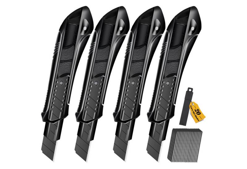 CCLIFE Montagewerkzeug Cuttermesser Kartonmesser mit Ersatzklingen, (4-tlg) von CCLIFE