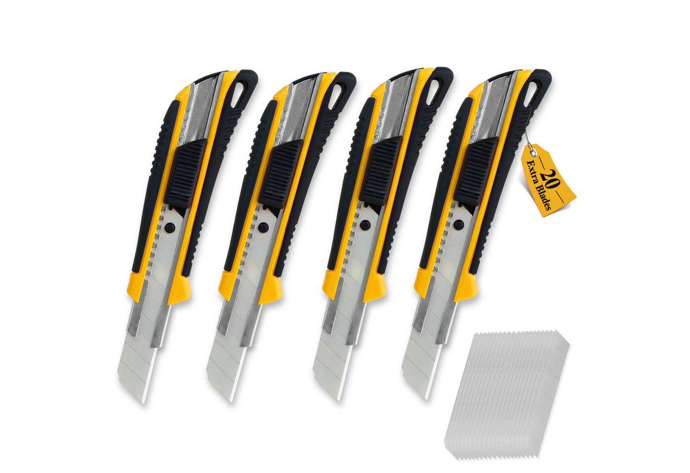 CCLIFE Montagewerkzeug Cuttermesser Kartonmesser mit Ersatzklingen, (4-tlg) von CCLIFE